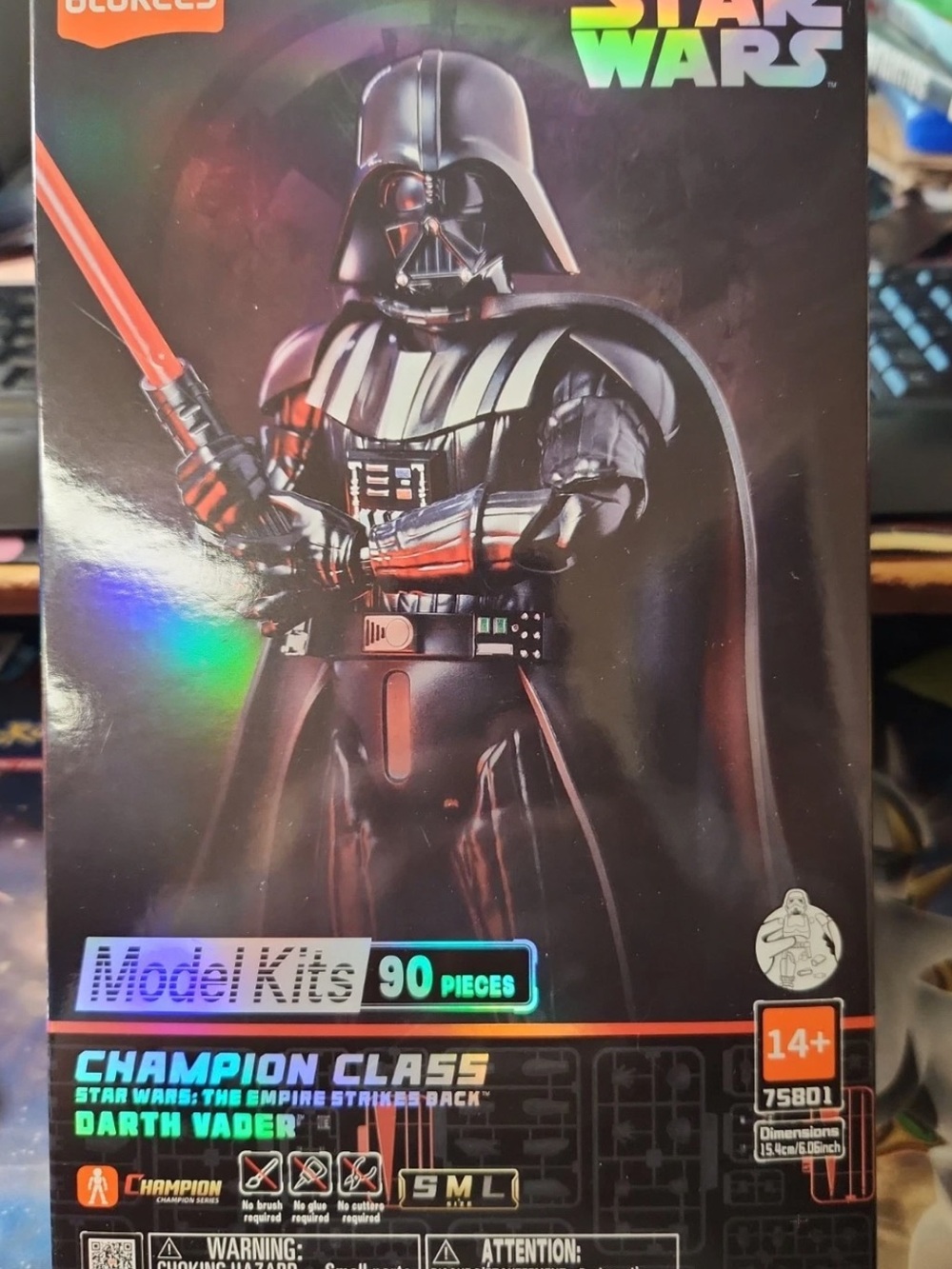 Champion Star Wars Darth Vader Model Kit - Black with Red Lightsaber